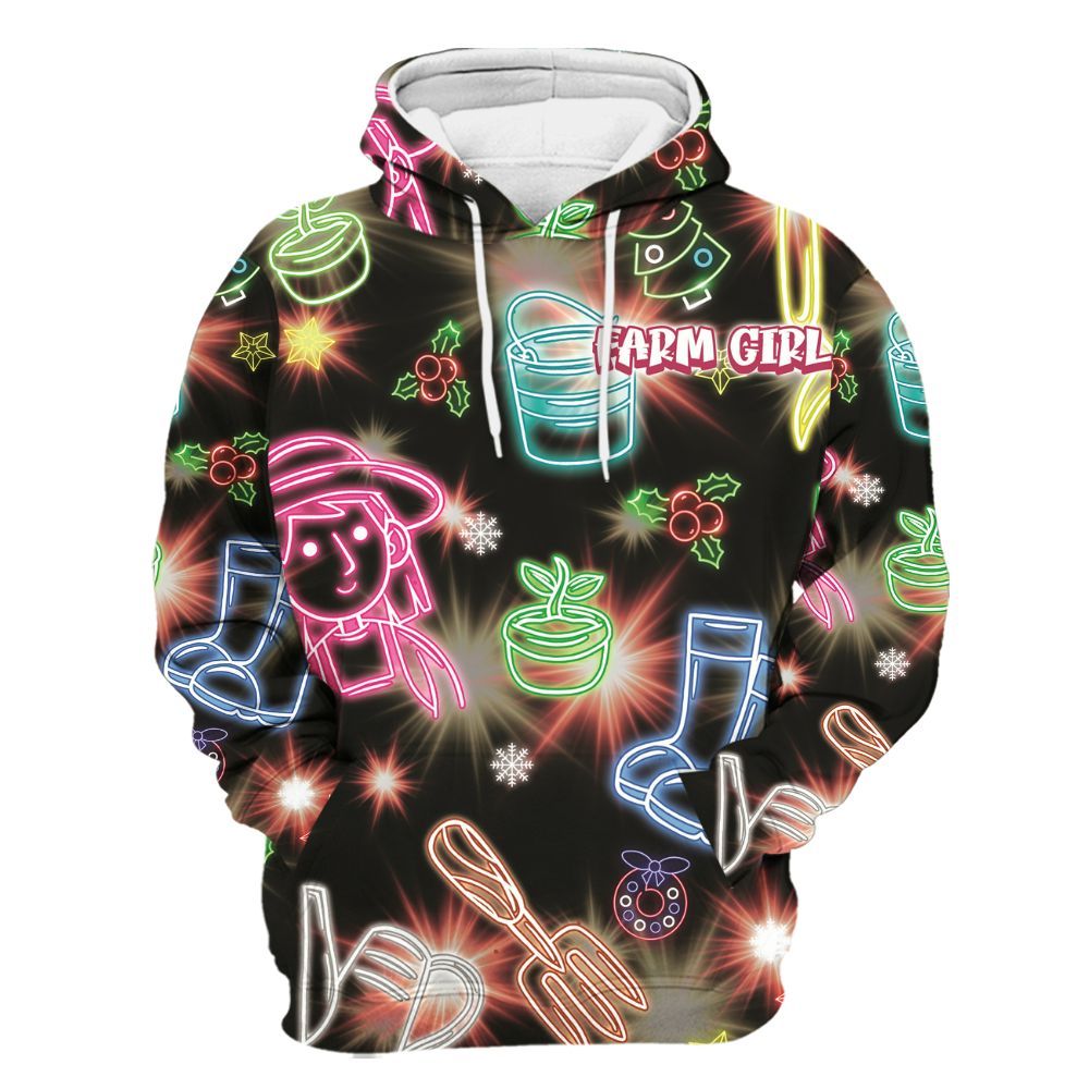 Amare Box Farm Garden Farm Girl Shirt, Christmas Farm, Farmer X-mas, Christmas Unisex Custom Name Gift For Farmer Unisex Hoodie