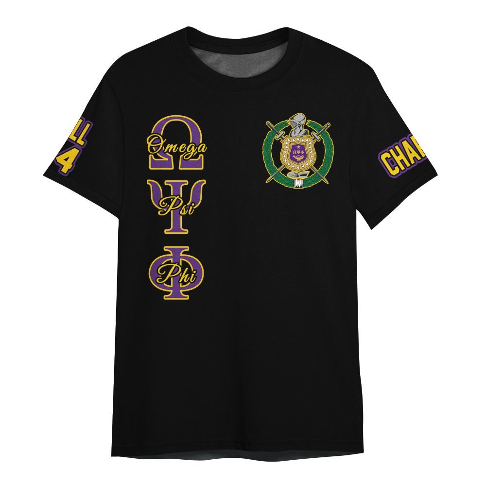 Ireishprint ΩΨΦ Custom Chapter Shirt, Personalized Black Shirt ΩΨΦ Fraternity Shirt