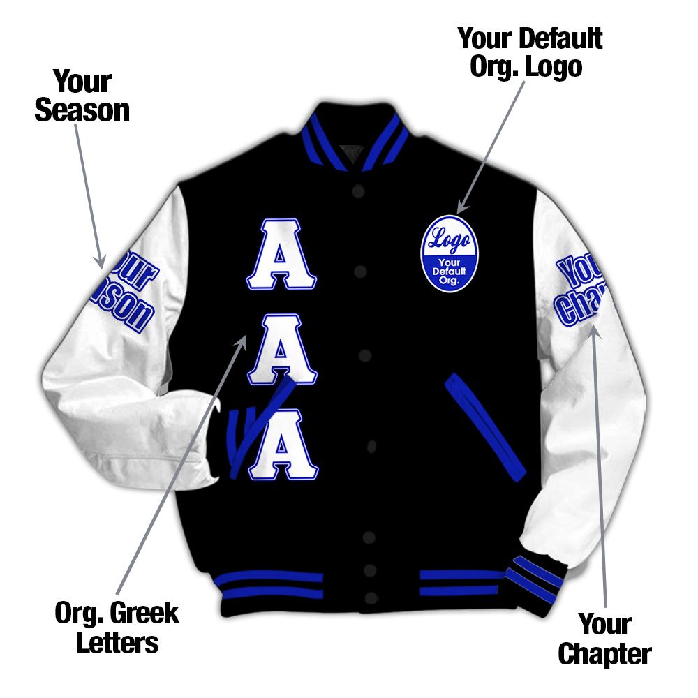 Custom Chapter Varsity Jacket, Phi Beta Sigma White Sleeve 1911 Fraternity Jacket