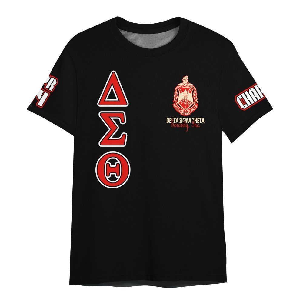 Ireishprint Delta Sigma Theta Custom Chapter Shirt, Personalized Black Shirt Delta Sigma Theta 1913 Sorority Shirt