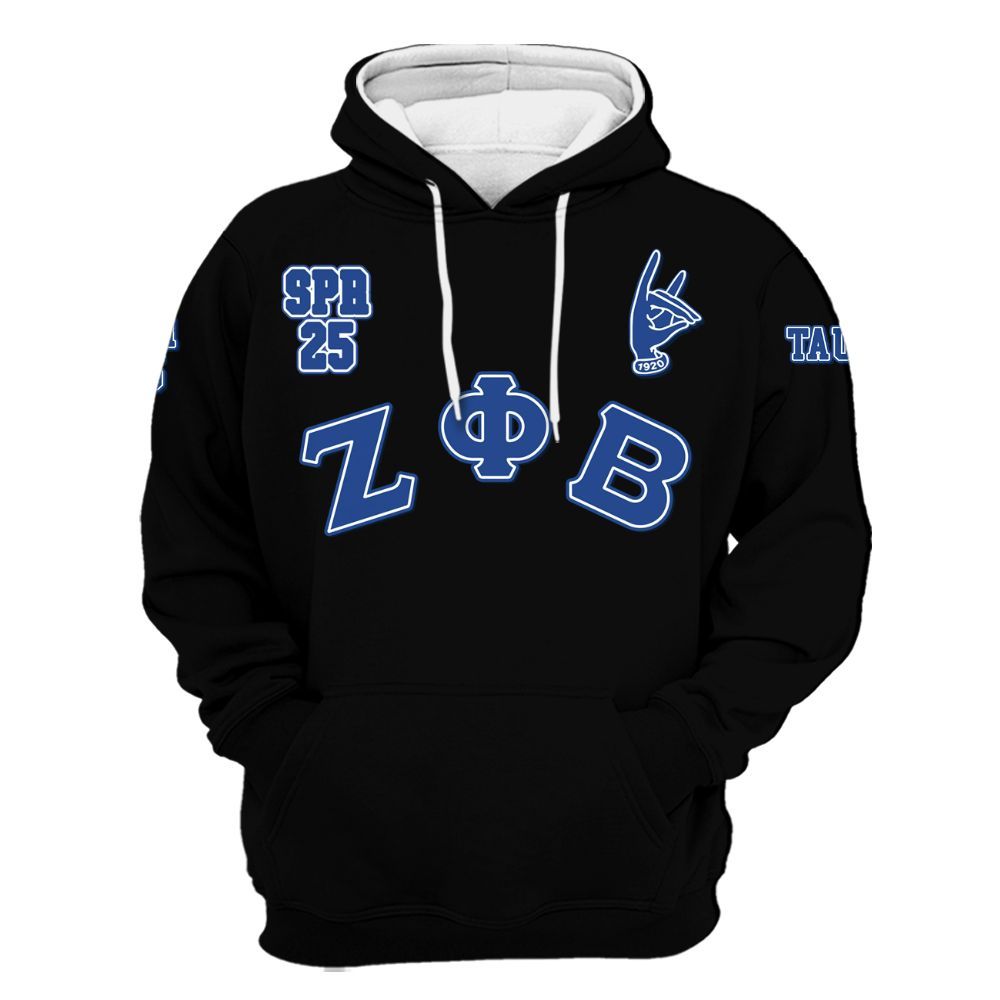 Ireishprint Zeta Phi Beta Custom Chapter Shirt, Personalized Your Z Phi B HandSign Black Shirt 1920 Zeta Phi Beta Sorority Hoodie