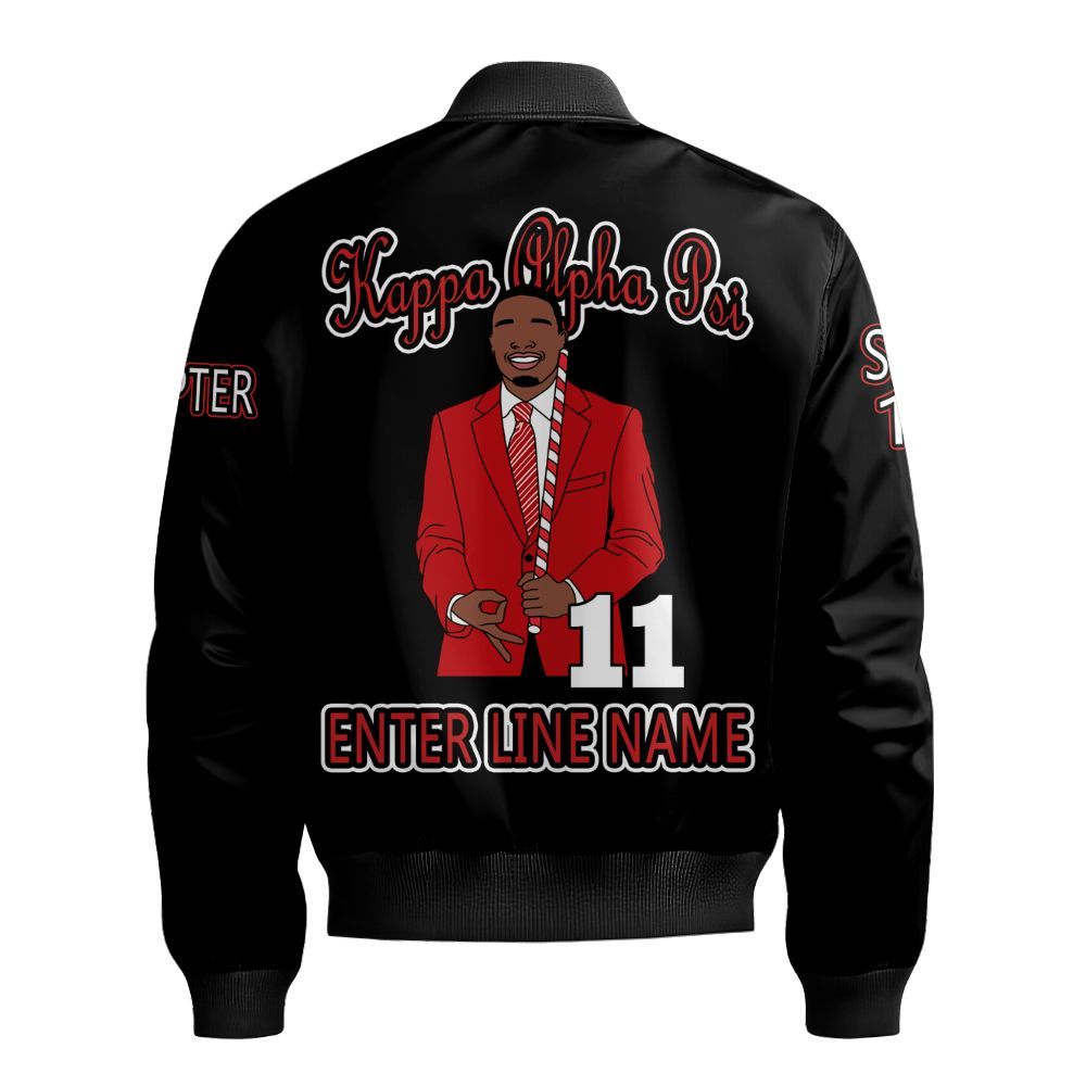 Ireishprint ΚΑΨ Custom Chapter Bomber Jacket, Personalized Black Bomber Jacket ΚΑΨ Man 1911 Fraternity Bomber Jacket