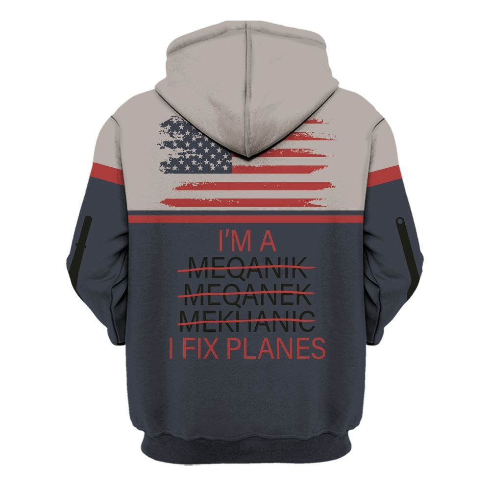 Amare Box Mechanic Shirt, Aircraft Mechanic, Custom Name Shirt, Mechanic Lover, Plane Mechanic Gift, Gift For Mechanician Unisex Hoodie