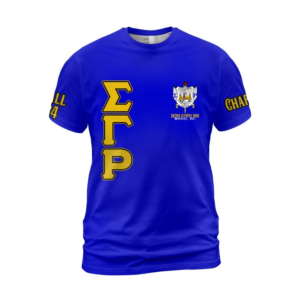 Ireishprint Sigma Gamma Rho Custom Chapter Shirt, Personalized Royal Blue Shirt Sigma Gamma Rho 1922 Sorority Shirt