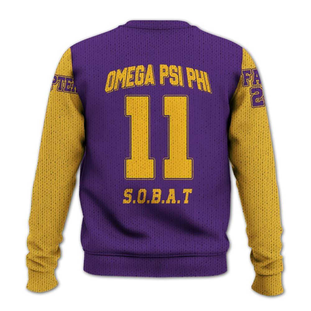 Ireishprint ΩΨΦ Custom Chapter Shirt, Personalized Gold Sleeves Style Shirt ΩΨΦ Fraternity Knitted Sweater