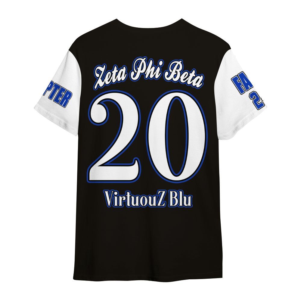 Ireishprint Zeta Phi Beta Custom Chapter Shirt, Personalized Your Z Phi B Black Blue Sleeve 1920 Zeta Phi Beta Sorority Shirt