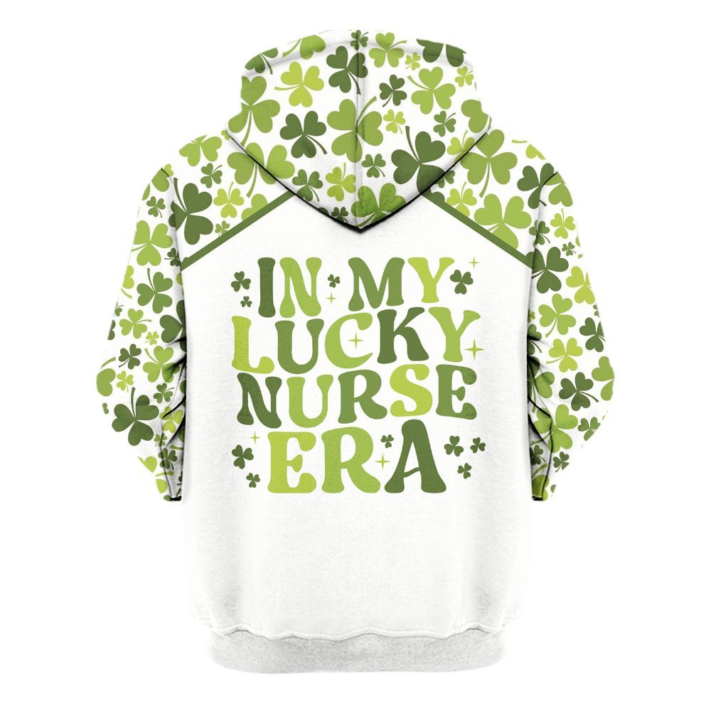 Amare Box Nurse Shirt, In My Lucky Nurse Era, Custom Name, Nurse St Patrick's Day, Gift For Nurse, Gift For St Patrick's Day Unisex Hoodie