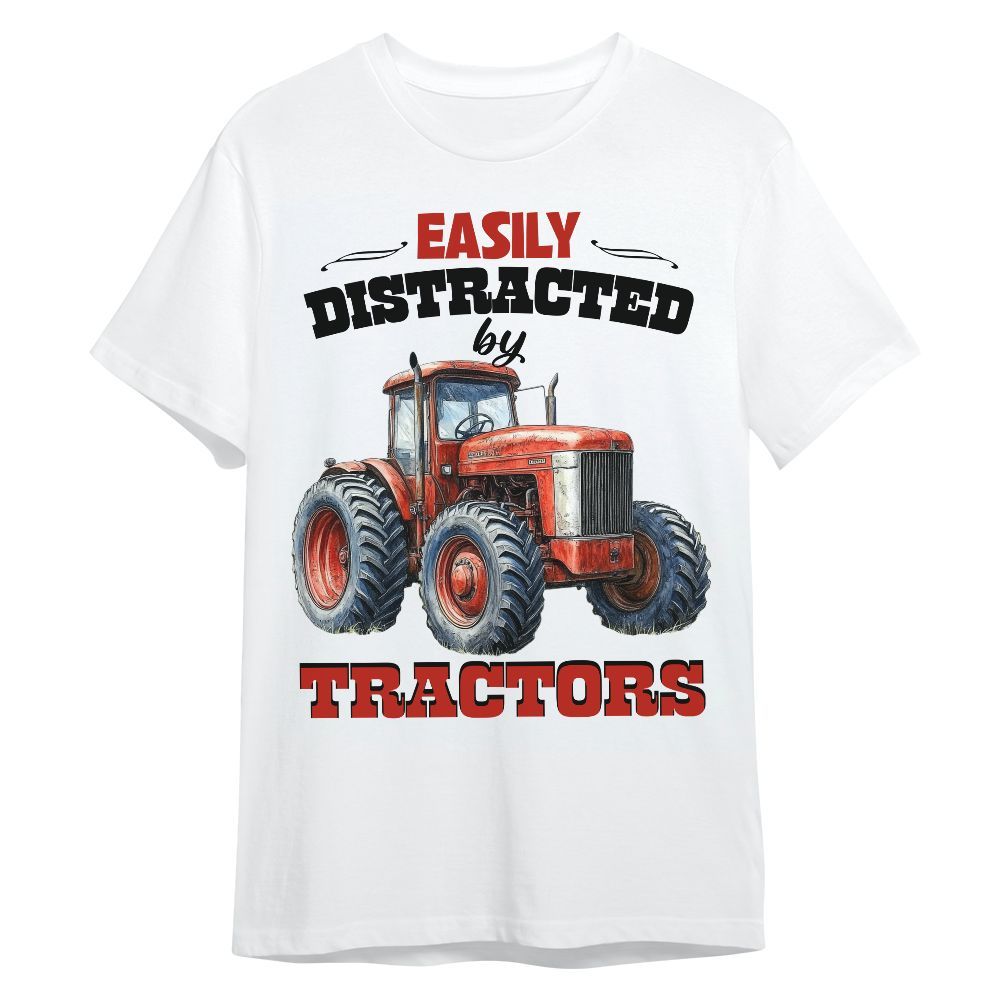 Amare Box Farm Tractor Shirt, Easily Distracted By Tractors, Love Tractor, Vintage Tractor, Boy Tractor, Gift For Loves Farmer Unisex Shirt