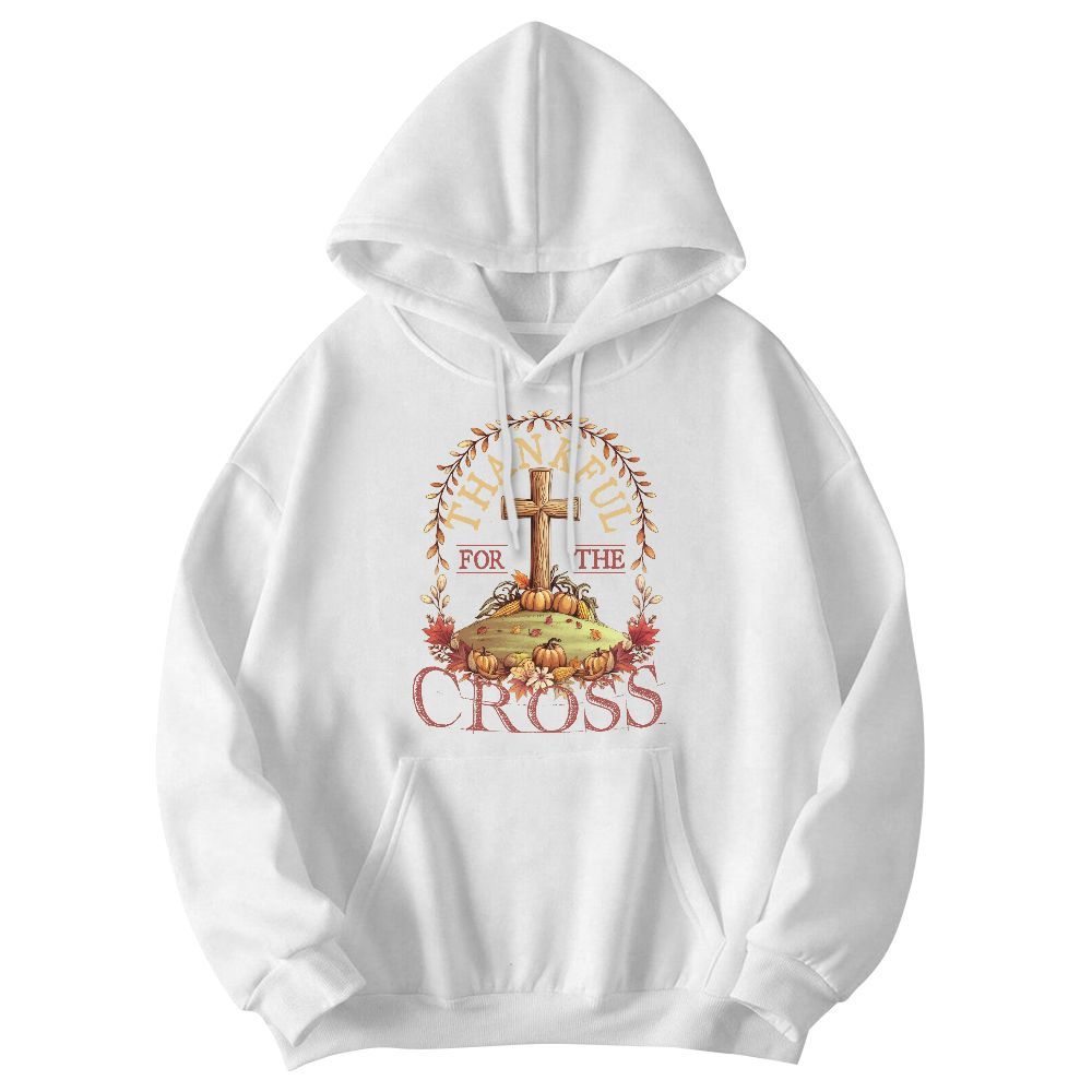 Amare Box Thankful For The Cross, Harvest Bibble Verse, Thanksgiving Pumpkin, Thanksgiving Season Gift Unisex Hoodie