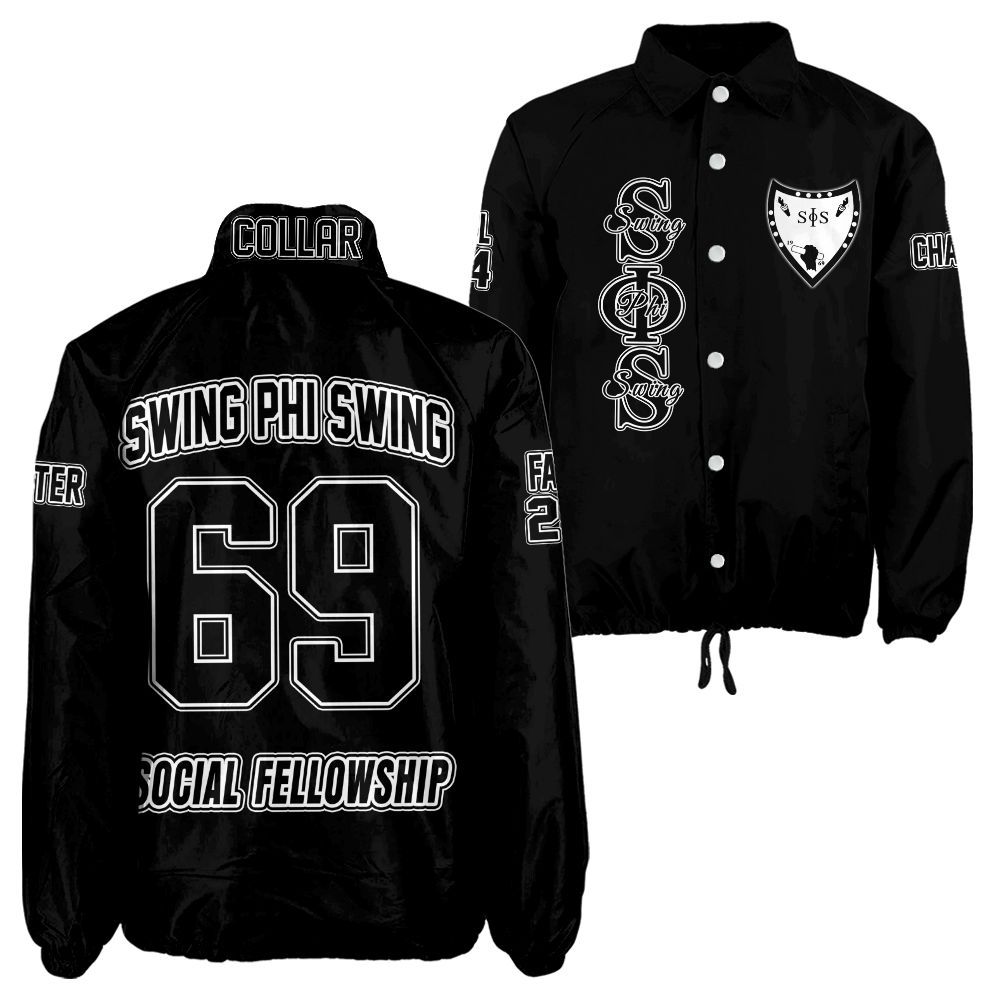 Ireishprint Swing Phi Swing Custom Line Crossing Jacket, Personalized Black Swing Phi Swing Line Jacket Sorority Crossing Jacket