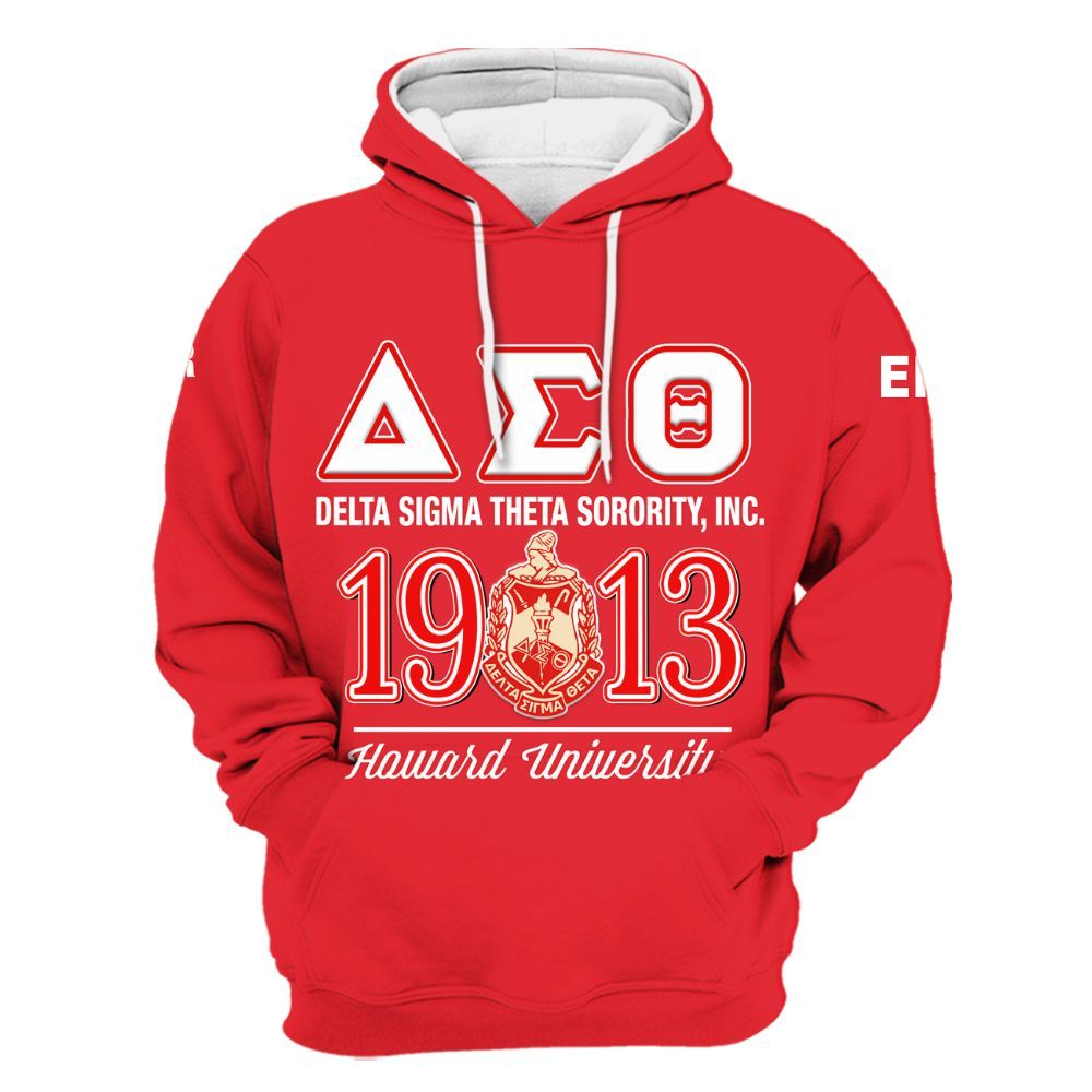 Ireishprint Delta Sigma Theta Custom Probate Line Shirt, Personalized Crimson Red Lettered 1913 Sorority Hoodie