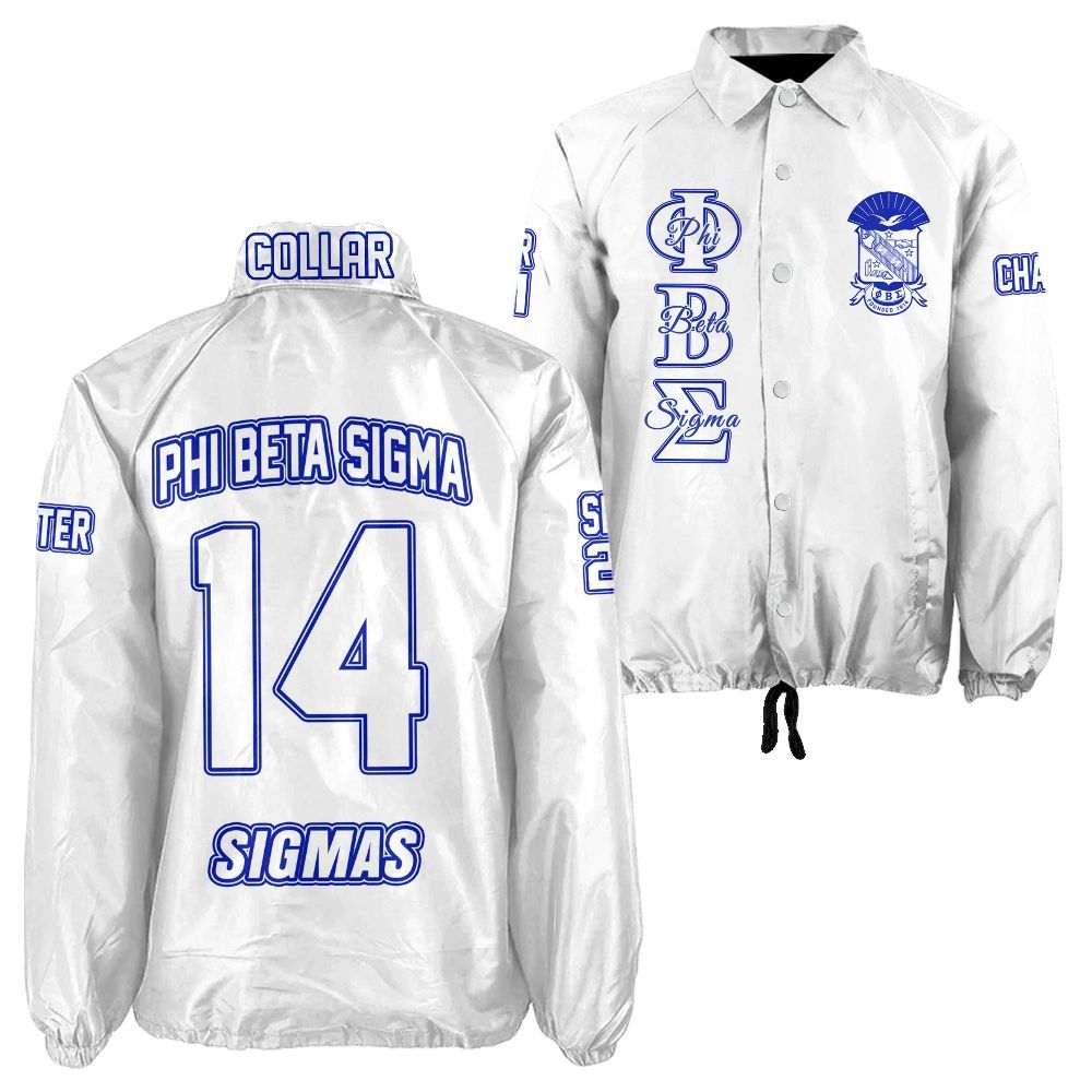 Ireishprint Phi Beta Sigma Custom Line Crossing Jacket, Personalized White Line Jacket Phi Beta Sigma Fraternity Crossing Jacket