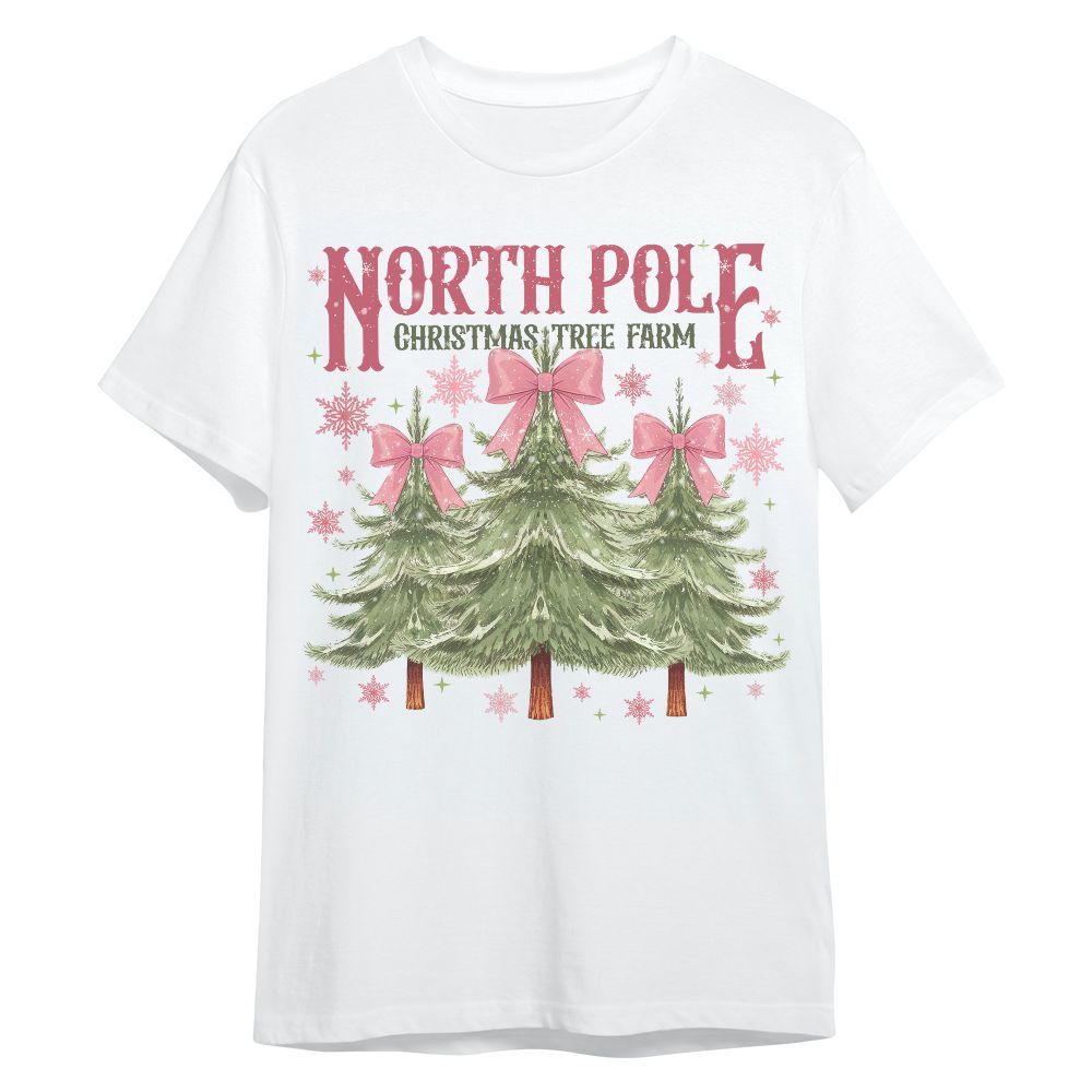 Amare Box North Pole Farm Fresh Christmas Tree, Christmas Tree Cake, White Christmas Unisex Shirt