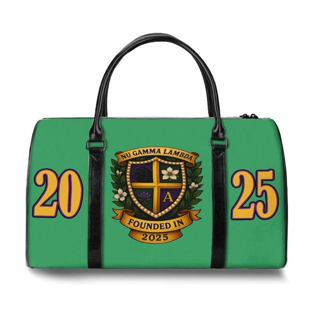 Ireishprint Nu Gamma Lambda Travel Bag, Kelly Green Travel Bag Nu Gamma Lambda Founded In 2025 Sorority
