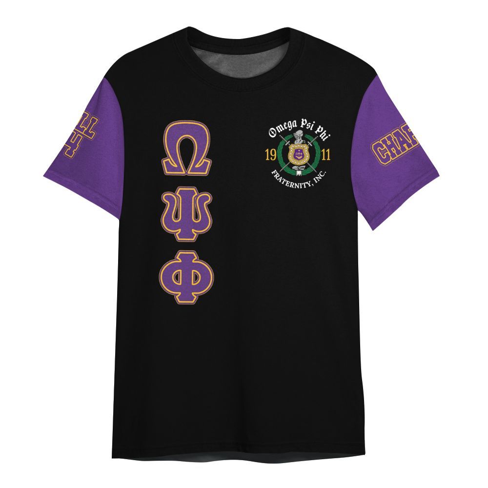 Ireishprint ΩΨΦ Custom Chapter Shirt, Personalized Black Shirt ΩΨΦ Fraternity Shirt