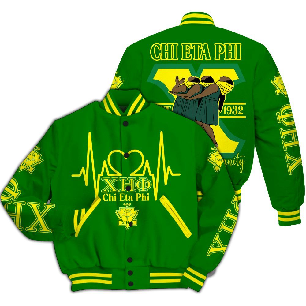 Ireishprint Chi Eta Phi Varsity Jacket, Service For Humanity Varsity Jacket Chi Eta Phi Sorority Jacket