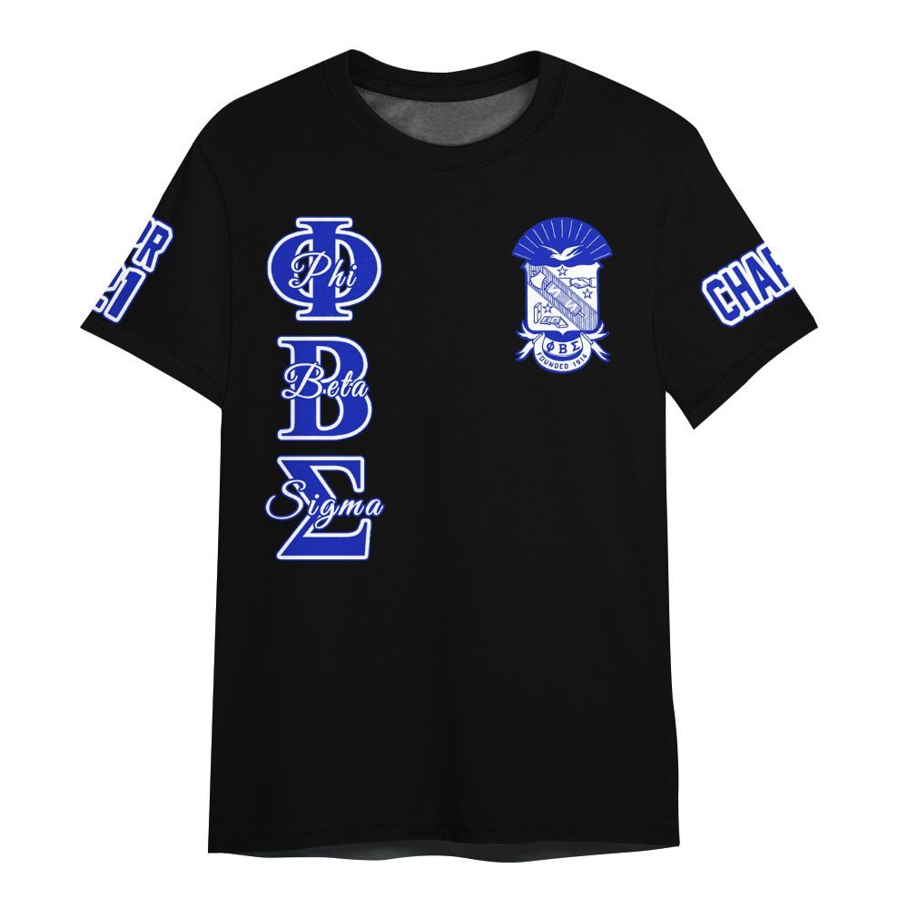 Ireishprint Phi Beta Sigma Custom Chapter Shirt, Personalized Black Royal Blue Shirt Phi Beta Sigma Fraternity Shirt