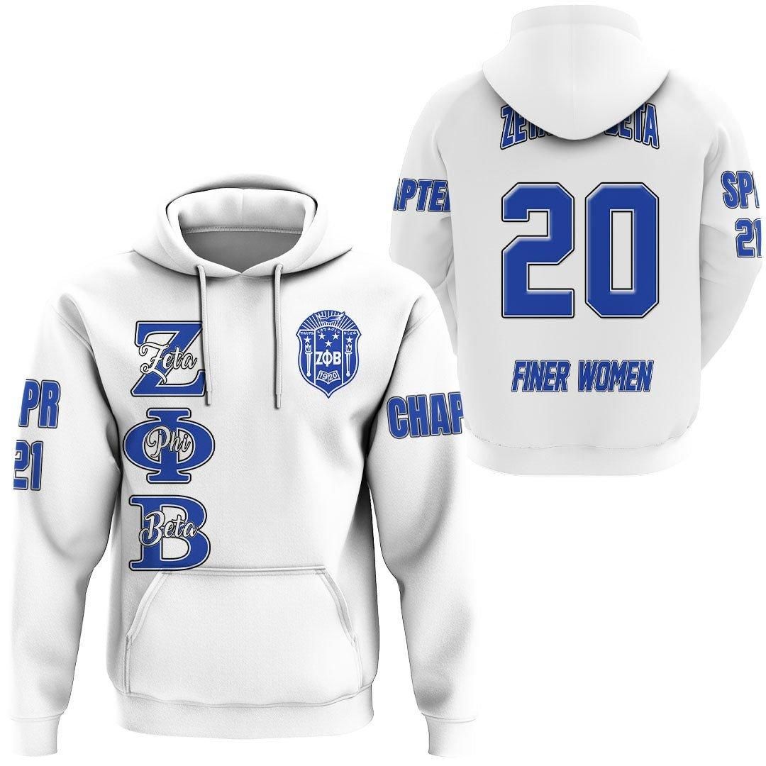 Personalized Zeta Phi Beta White Hoodie