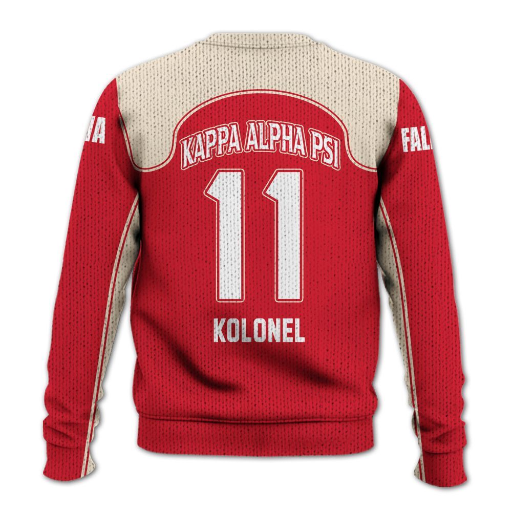 Ireishprint ΚΑΨ Custom Chapter Shirt, Kream ΚΑΨ Lettered Racing Style Fraternity Knitted Sweater