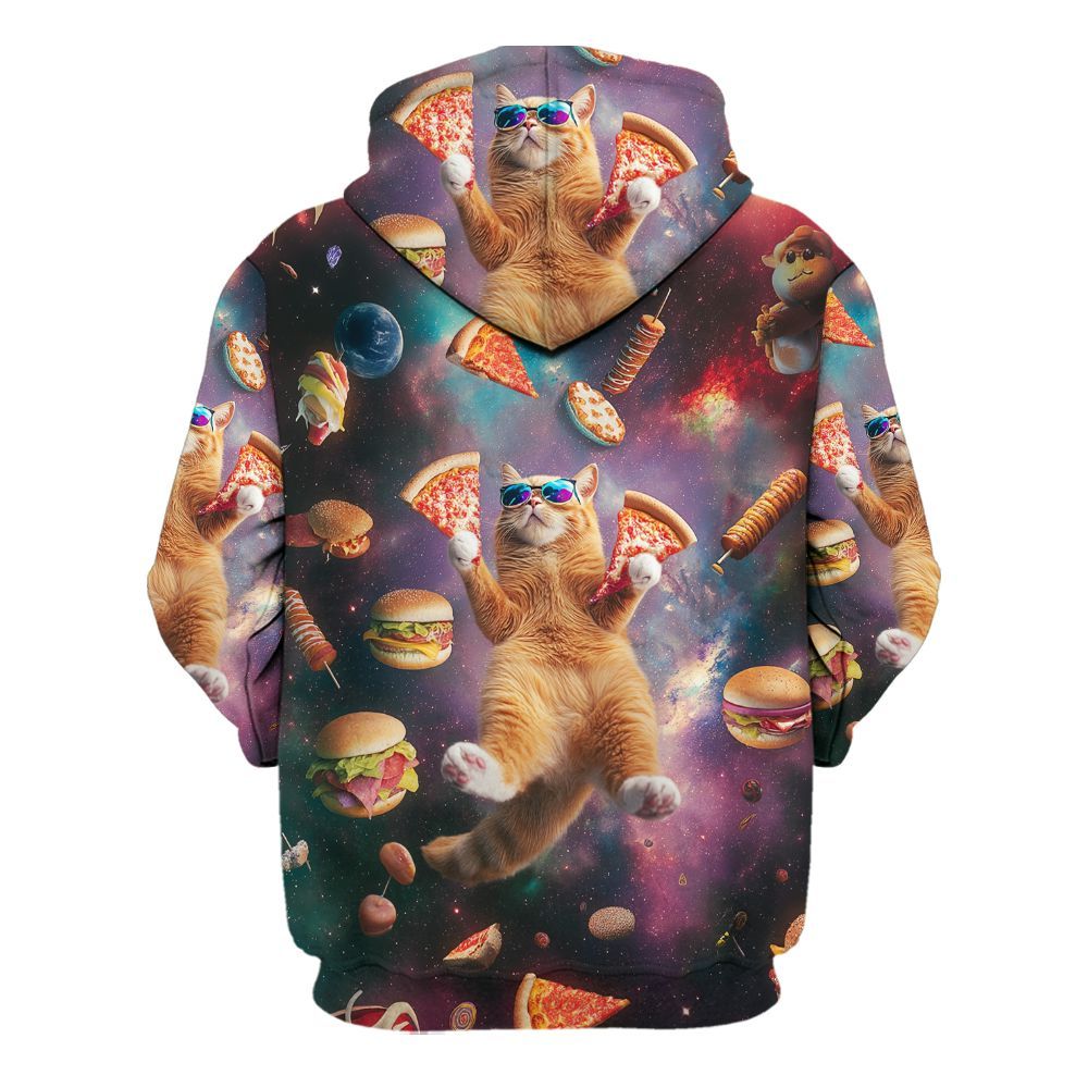 Amare Box Cat Taco Space Galaxy Shirt, Cat Lady Pizza Cat Funny Graphic Tee Unisex Hoodie