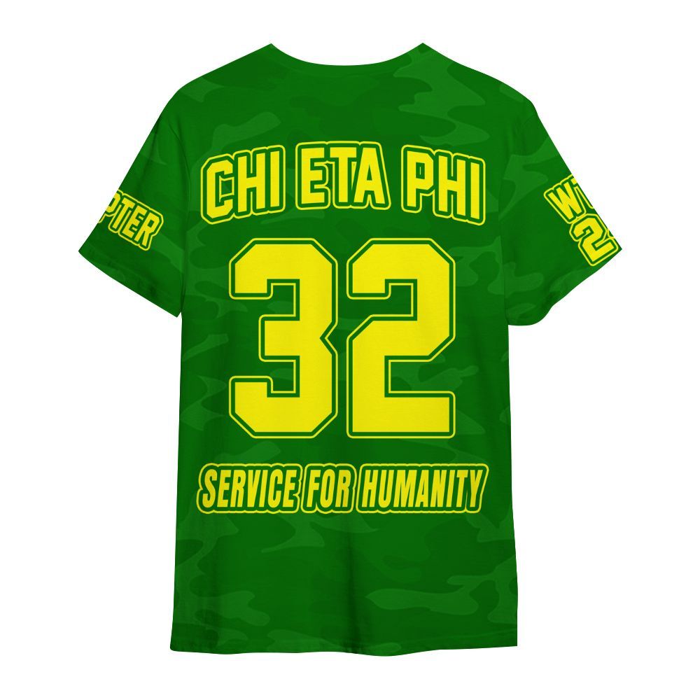 Ireishprint Chi Eta Phi Custom Chapter Shirt, Personalized Camo Style Pea Green Shirt Chi Eta Phi Sorority Shirt