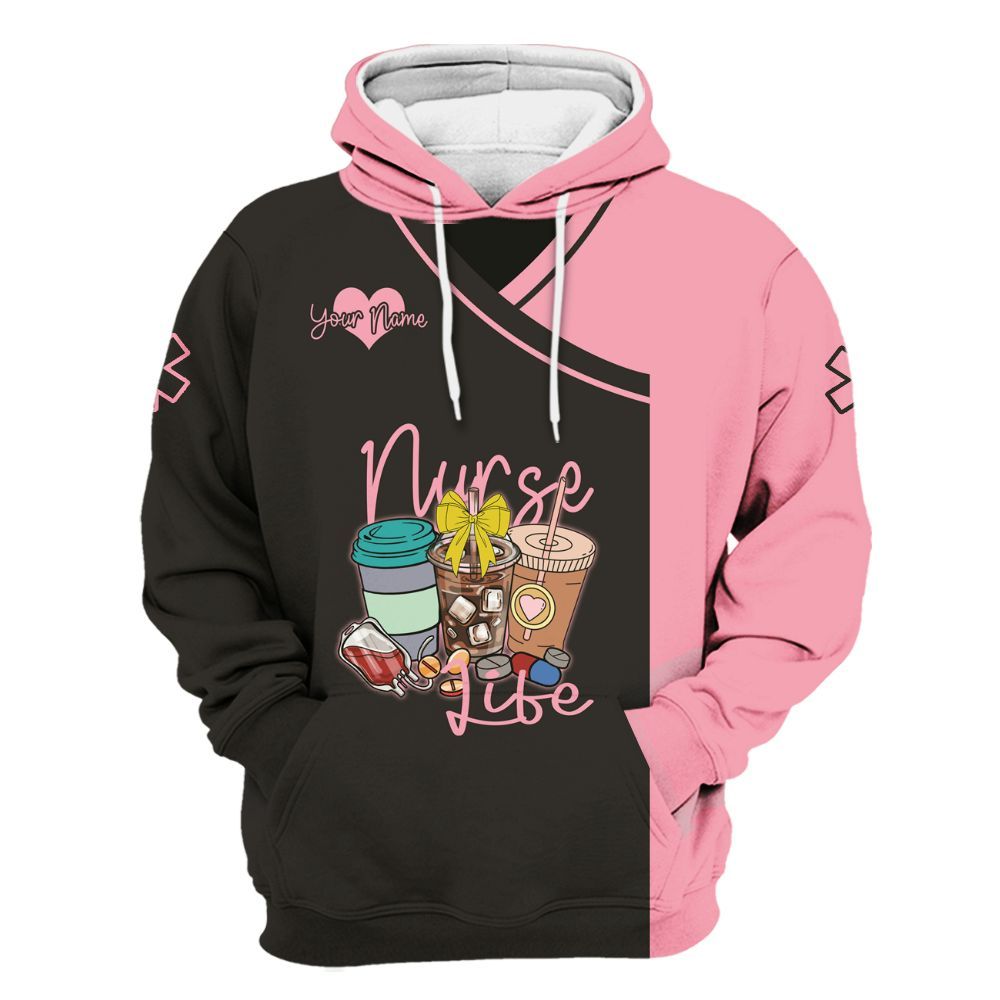 Amare Box Nurse Shirt, Nurse Life, Custom Name, Coffee Nurse, Nurse Stuff, Gift For Nurse Unisex Hoodie