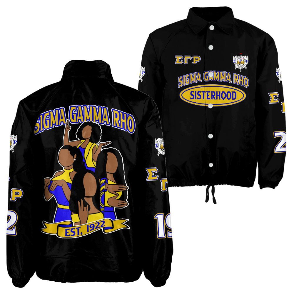 Ireishprint Sigma Gamma Rho Crossing Jacket, Sisterhood Black Jacket Sigma Gamma Rho Sorority Crossing Jacket
