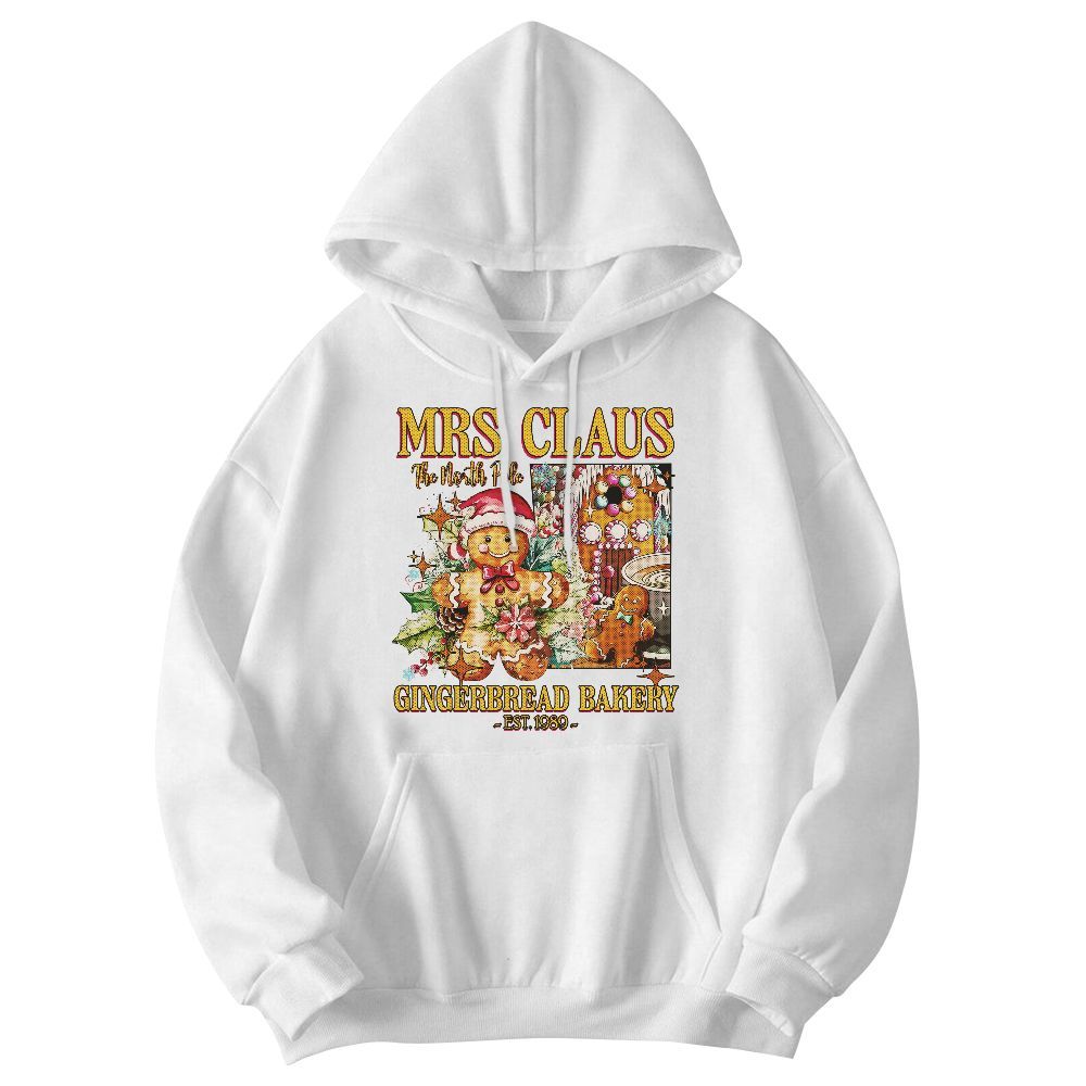 Amare Box Mrs Claus Gingerbread Bakery Funny Christmas Shirt, Vintage Retro North Pole Magic Christmas Unisex Hoodie
