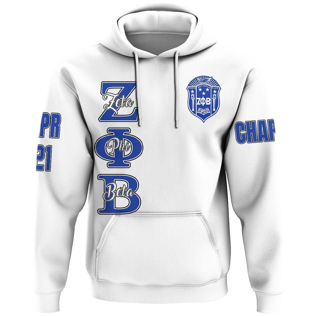 Personalized Zeta Phi Beta White Hoodie