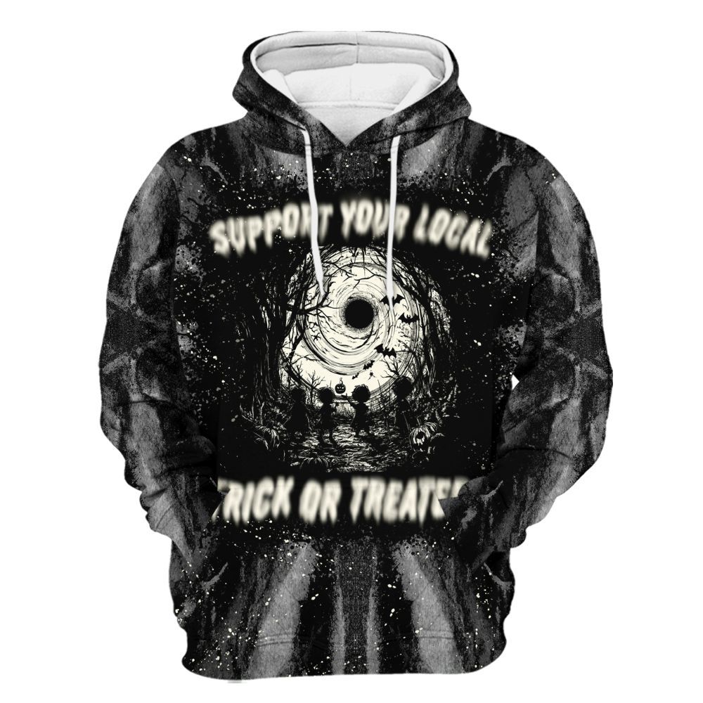 Amare Box Support Your Local Trick Or Treaters Tie Dye Shirt, Horror Halloween Gift Unisex Hoodie