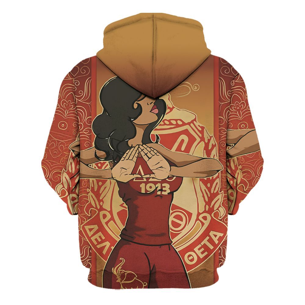 Ireishprint Delta Sigma Theta Shirt, Delta Sigma Theta Woman With Handsign Sorority Hoodie