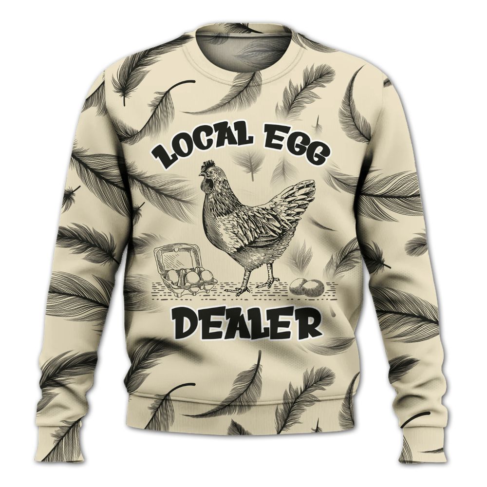 Amare Box Farm Shirt, Local Egg Dealer Shirt, Chicken Shirt, Funny Chicken, Chicken Lover, Minimalist Custom Name Gift Shirt For Farmer Knitted Sweater