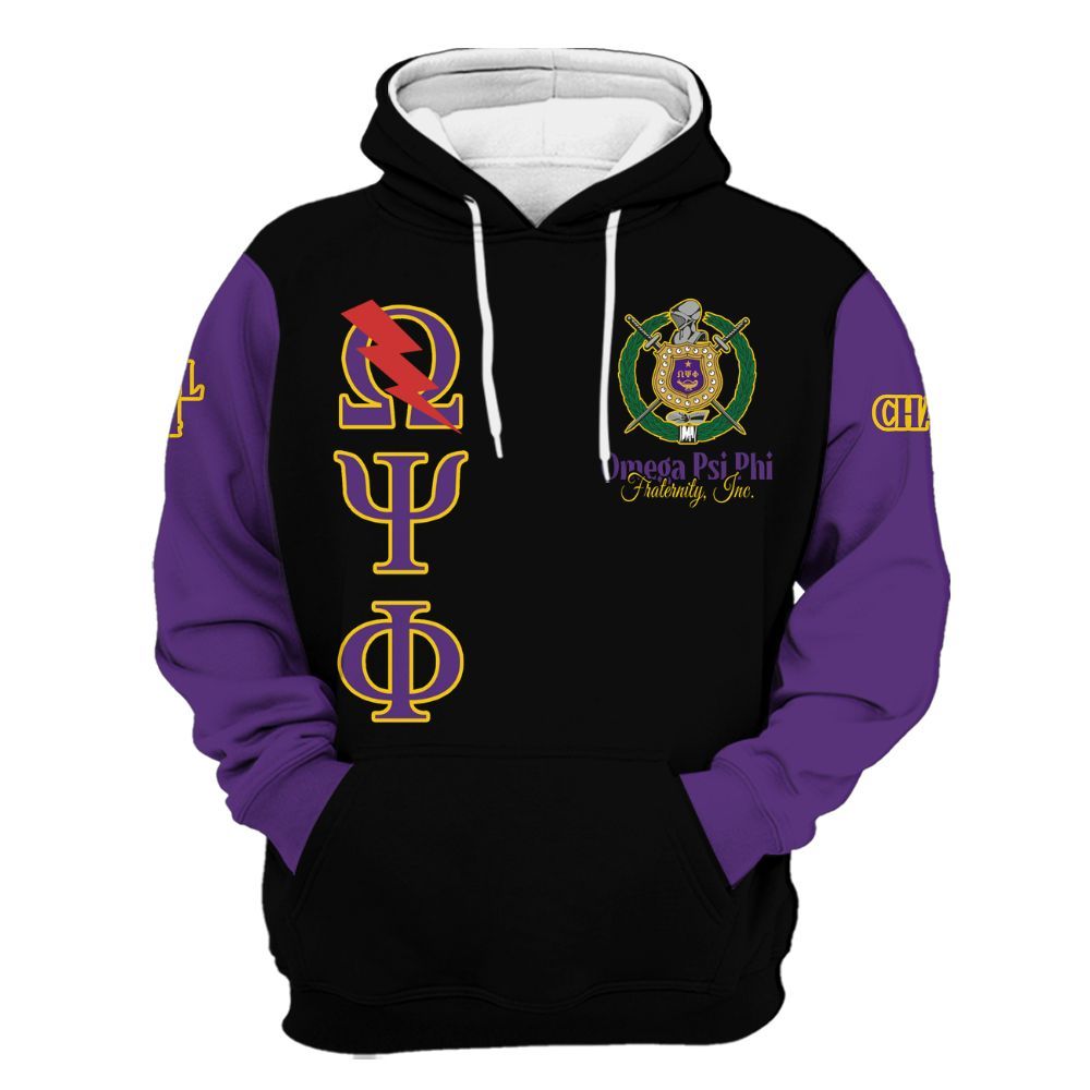 Ireishprint ΩΨΦ Custom Chapter Shirt, Personalized Black Shirt ΩΨΦ 1911 Fraternity Hoodie