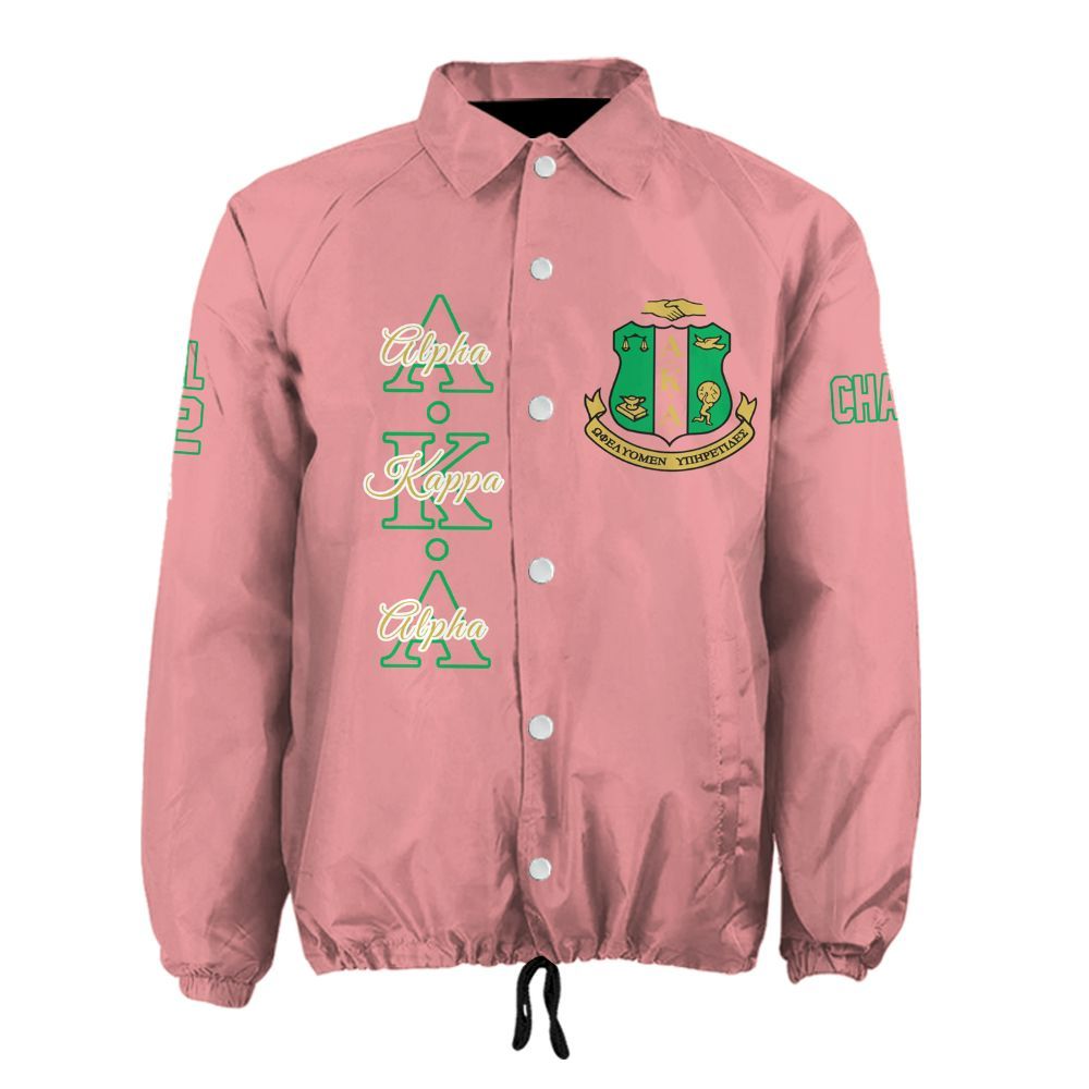 Ireishprint A.K.A Custom Line Crossing Jacket, Personalized Salmon Pink Jacket 1908 Sorority Crossing Jacket