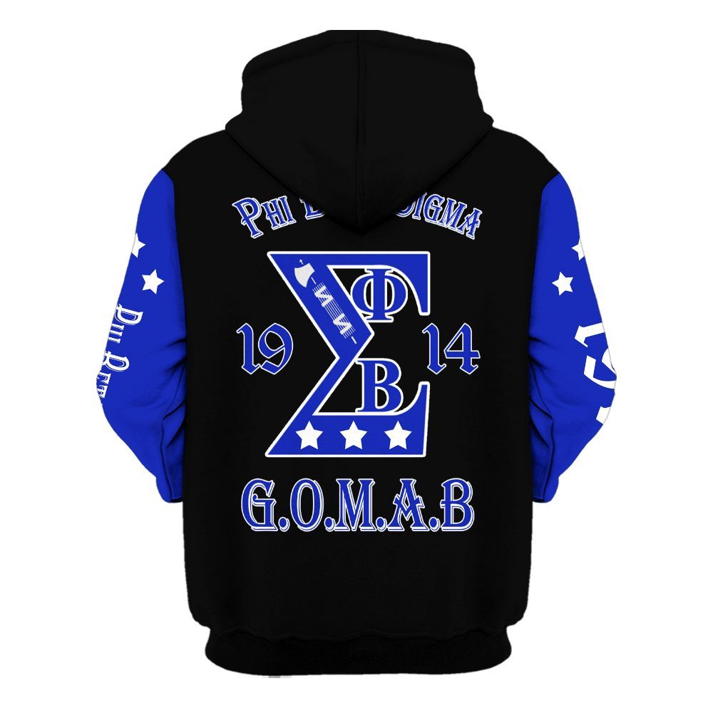 Ireishprint Phi Beta Sigma Shirt, Three Stars Black Shirt Phi Beta Sigma Fraternity Hoodie