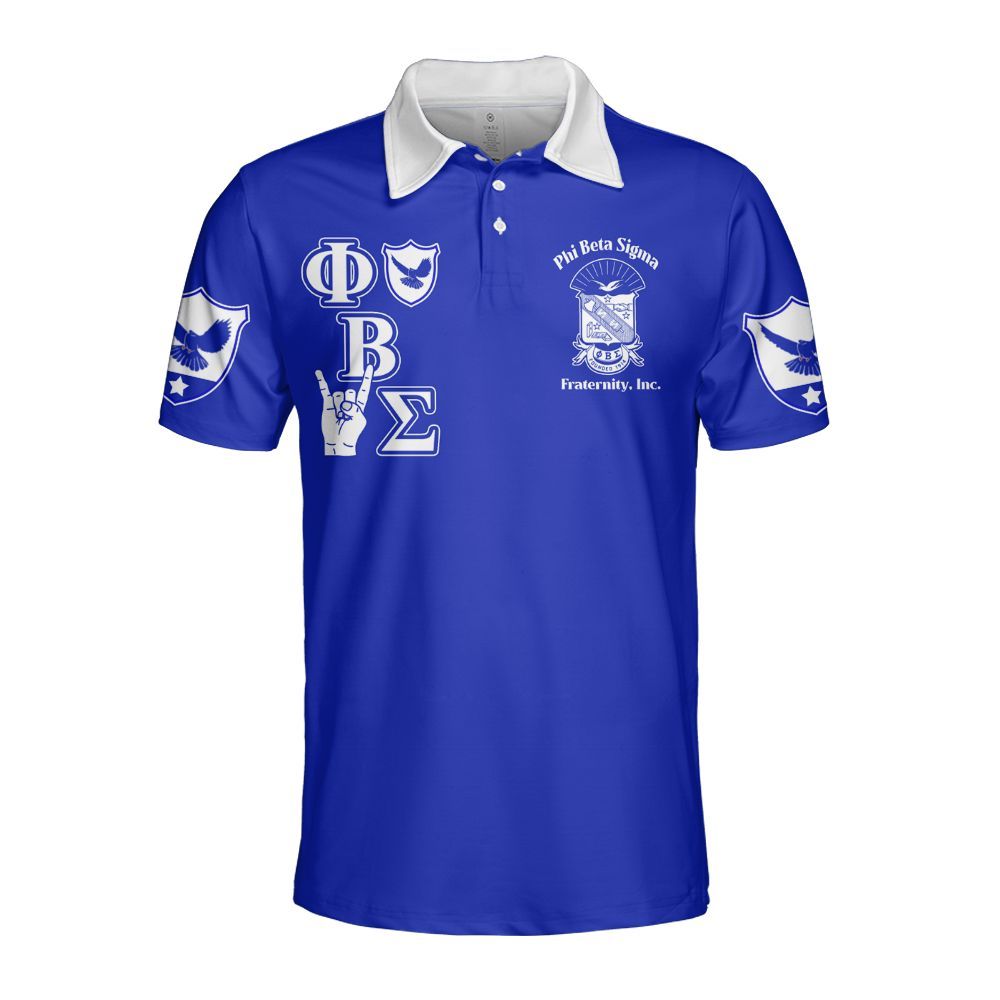 Ireishprint Phi Beta Sigma Polo Shirt, Dove Royal Blue Polo Phi Beta Sigma Fraternity Polo Shirt