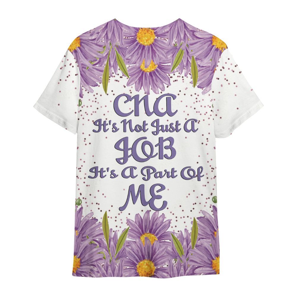 Amare Box Nurse Shirt, CNA It's Not Just A Job, Custom Name Shirt, CNA Clipart, Black Nurse, Flower Clipart, Gift For CNA All Over Print Unisex Shirt