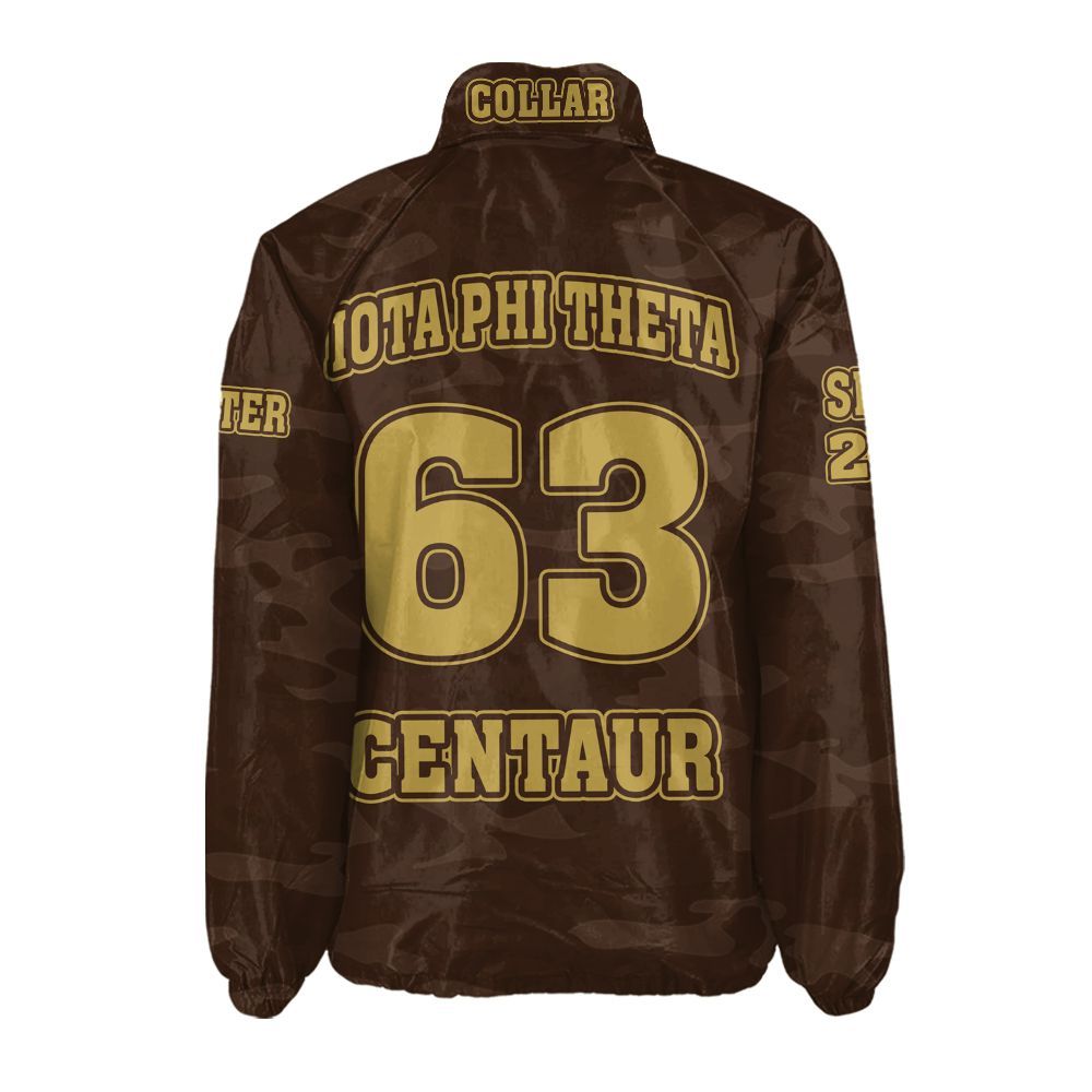 Ireishprint Iota Phi Theta Custom Line Crossing Jacket, Personalized Camo Style Charcoal Brown Jacket Iota Phi Theta Fraternity Crossing Jacket