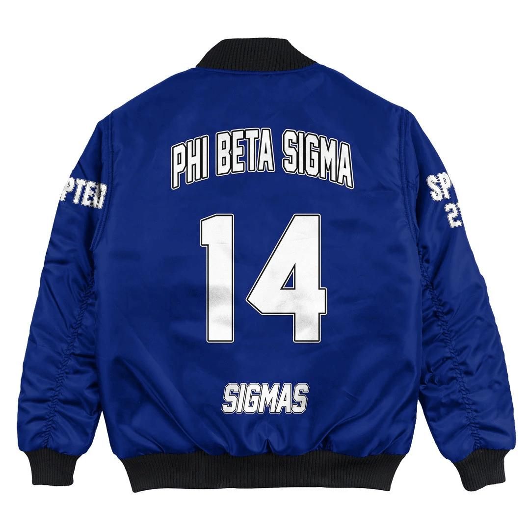 Custom Chapter Africa Zone Jacket - Phi Beta Sigma (Blue) Bomber Jackets A31