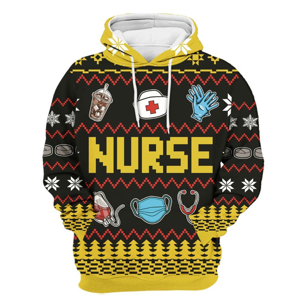 Amare Box Nurse Christmas 3D Shirt, Gift For Nurse, Nurse Xmas, Nurse Stuff Unisex Hoodie