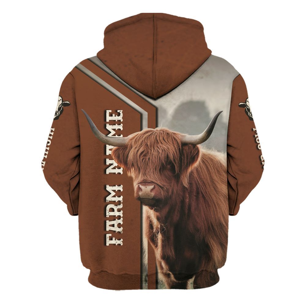 Amare Box Cow Farm Shirt, Vintage Highland Cow, Highland Cow, Cow Shirt, Farm Cow, Cow Lover Shirt, Custom Name Gift Shirt For Farmer Unisex Hoodie