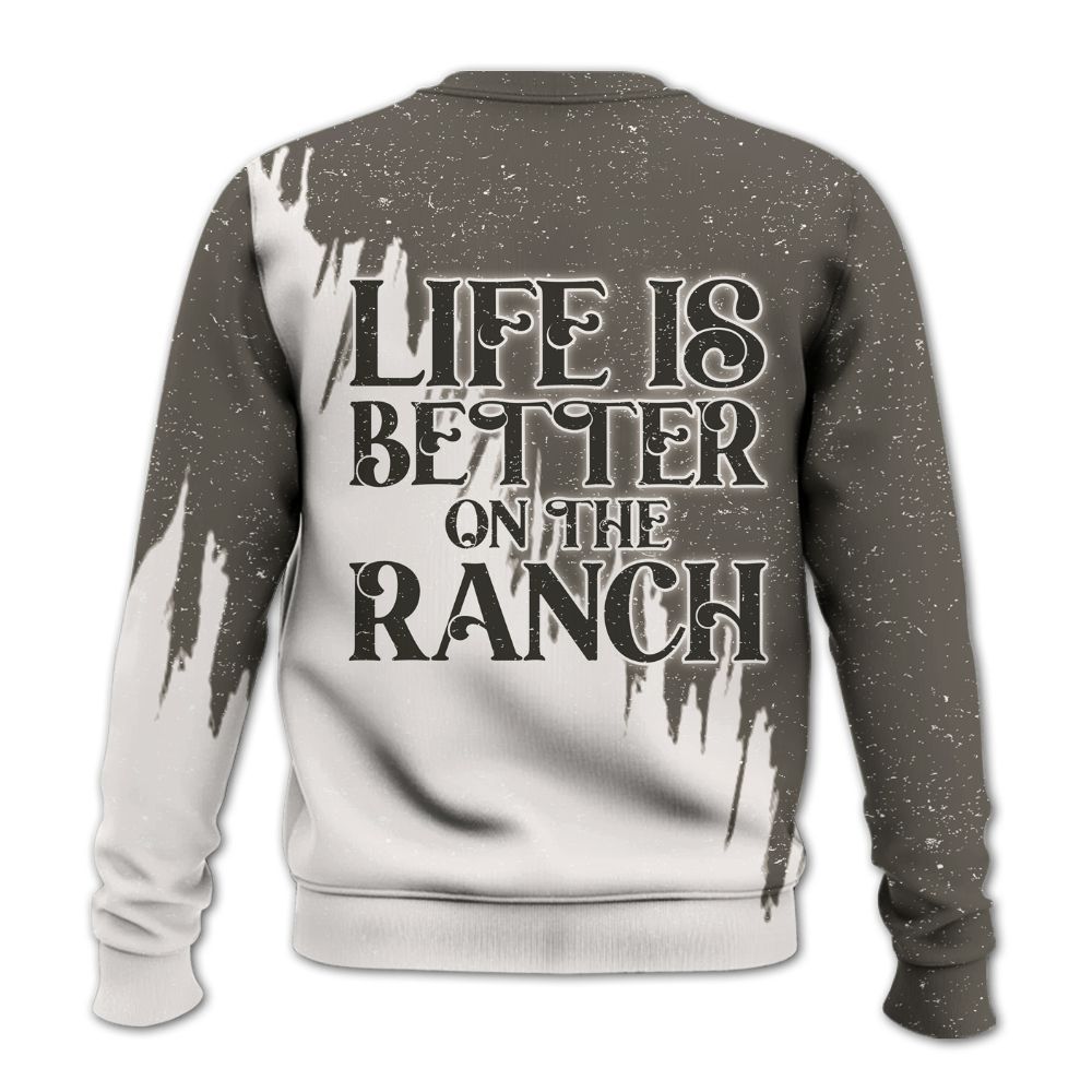 Amare Box Cow Farm Shirt, Life Is Better On The Ranch, Dairy Cow, Cow Shirt, Farm Shirt, Cow Lover, Vintage Gift Shirt For Farmer Knitted Sweater