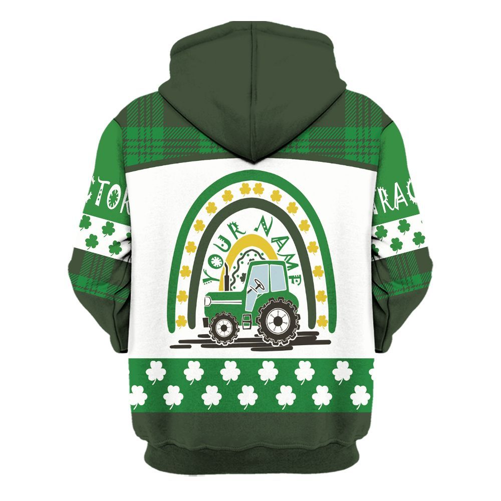 Amare Box Farm Tractor Shirt, Irish Tractors, Custom Name, Patrick's Day, Tractor Clipart, Gift For Farm Lover, Gift For Patrick's Day Unisex Hoodie