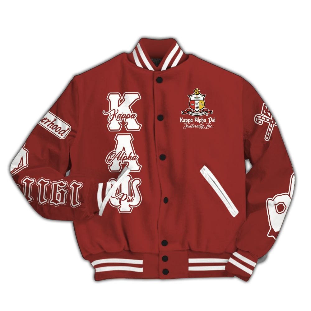 Ireishprint ΚΑΨ Varsity Jacket, Simple Krimson Kappa Yo Nupe 1911 Fraternity Jacket