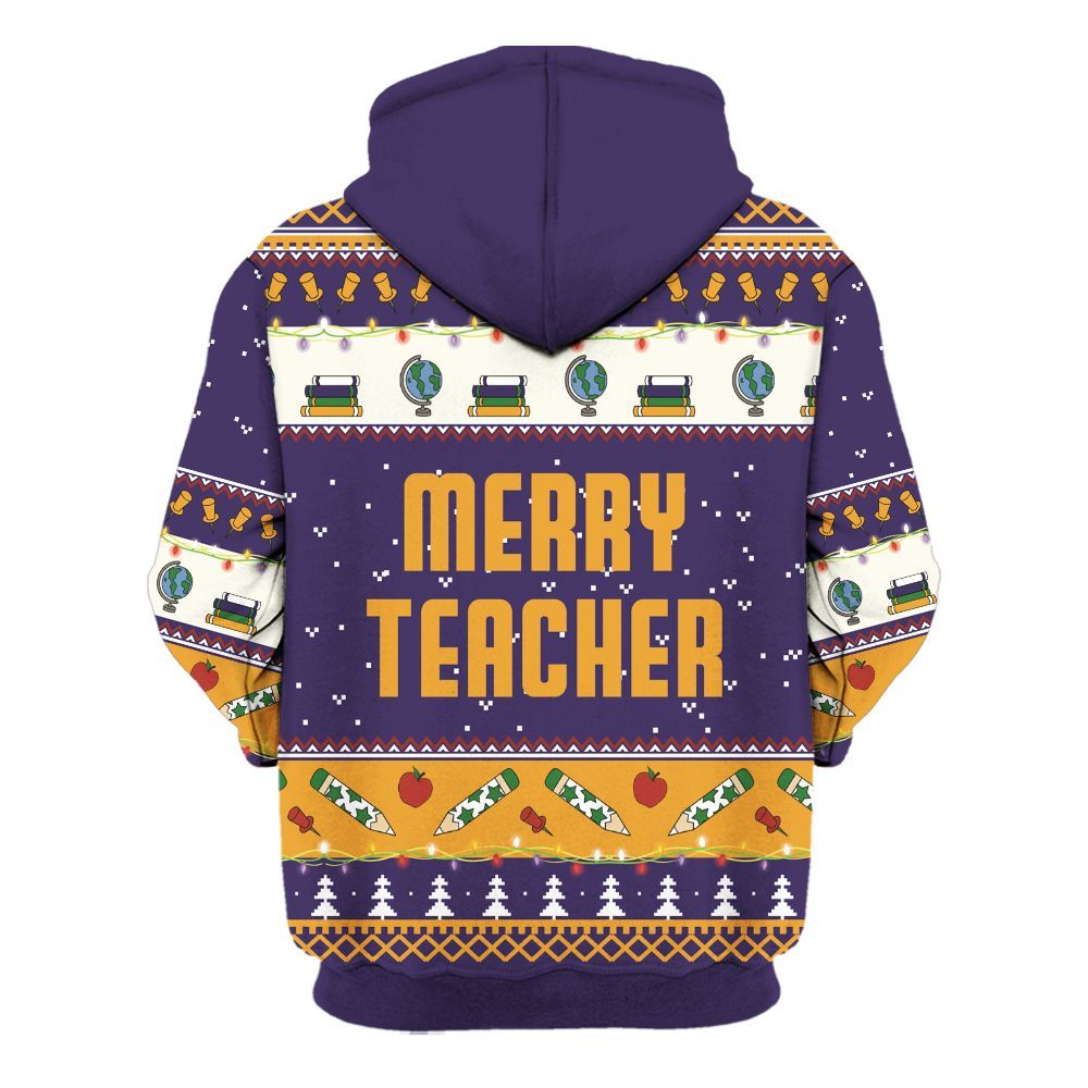 Amare Box Teacher, Santa Teacher Shirt, Teacher Xmas, Teach Stuff, Gift For Teacher Unisex Hoodie