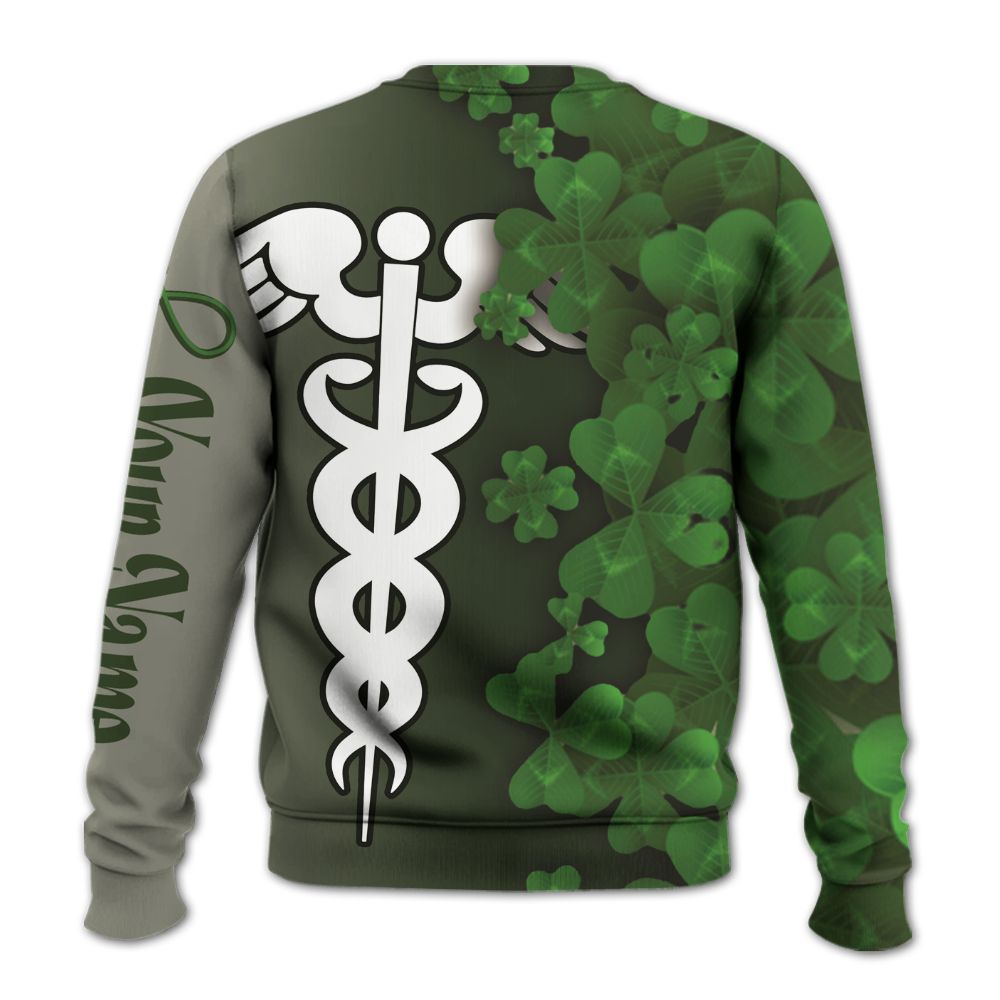 Amare Box Nurse Shirt, Irish Nurse, Custom Name, Nurse St Patrick's Day, Gift For Nurse, Gift For St Patrick's Day Knitted Sweater