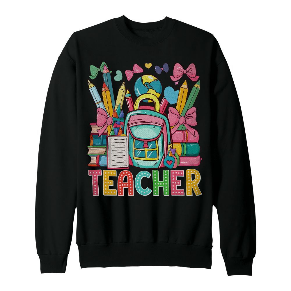 Amare Box Teacher Coquette School Shirt, Teacher Back To School Shirt, Funny Teacher Quotes Gift Unisex Sweatshirt