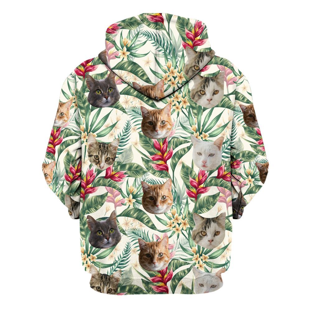 Amare Box Custom Photo Face Hawaiian Shirt, Personalized Face Cat Dog Party, Anniversary Birthday Gift For Pet Unisex Hoodie