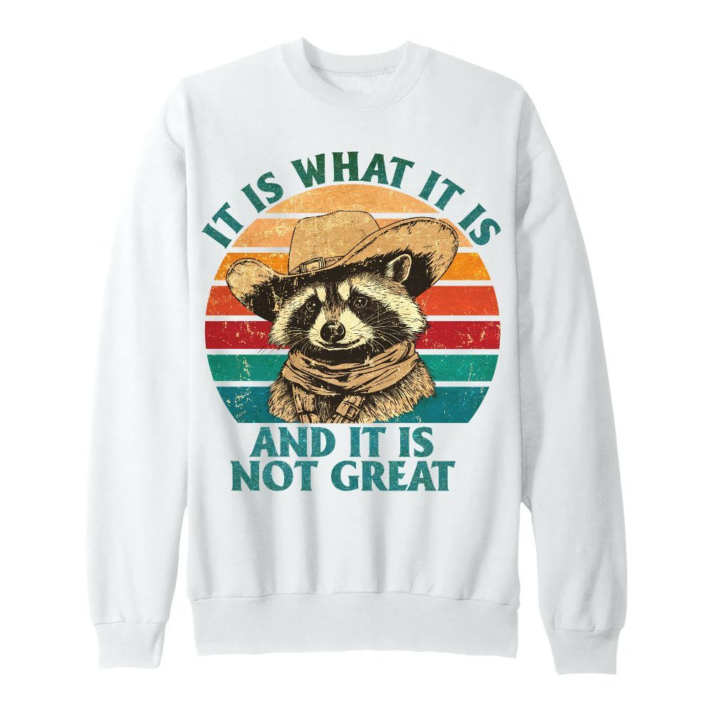 Amare Box Funny Raccoon Shirt, It Is What It Is And It Is Not Great Raccoon Lover Gift Unisex Sweatshirt