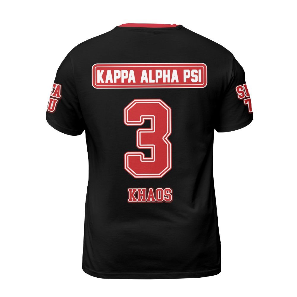 Ireishprint ΚΑΨ Custom Chapter Shirt, Personalized Simple Krimson Letter Black Shirt 1911 Fraternity Shirt